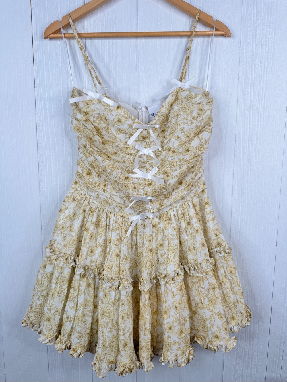 Sky to Moon yellow floral corset-style milkmaid sundress